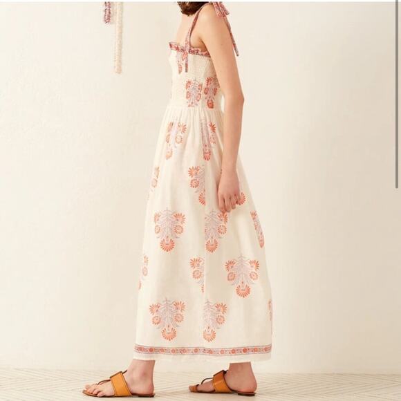 NWT NEW Alix of Bohemia Kaia Papaya Smocked Maxi Dress - Picture 3 of 13